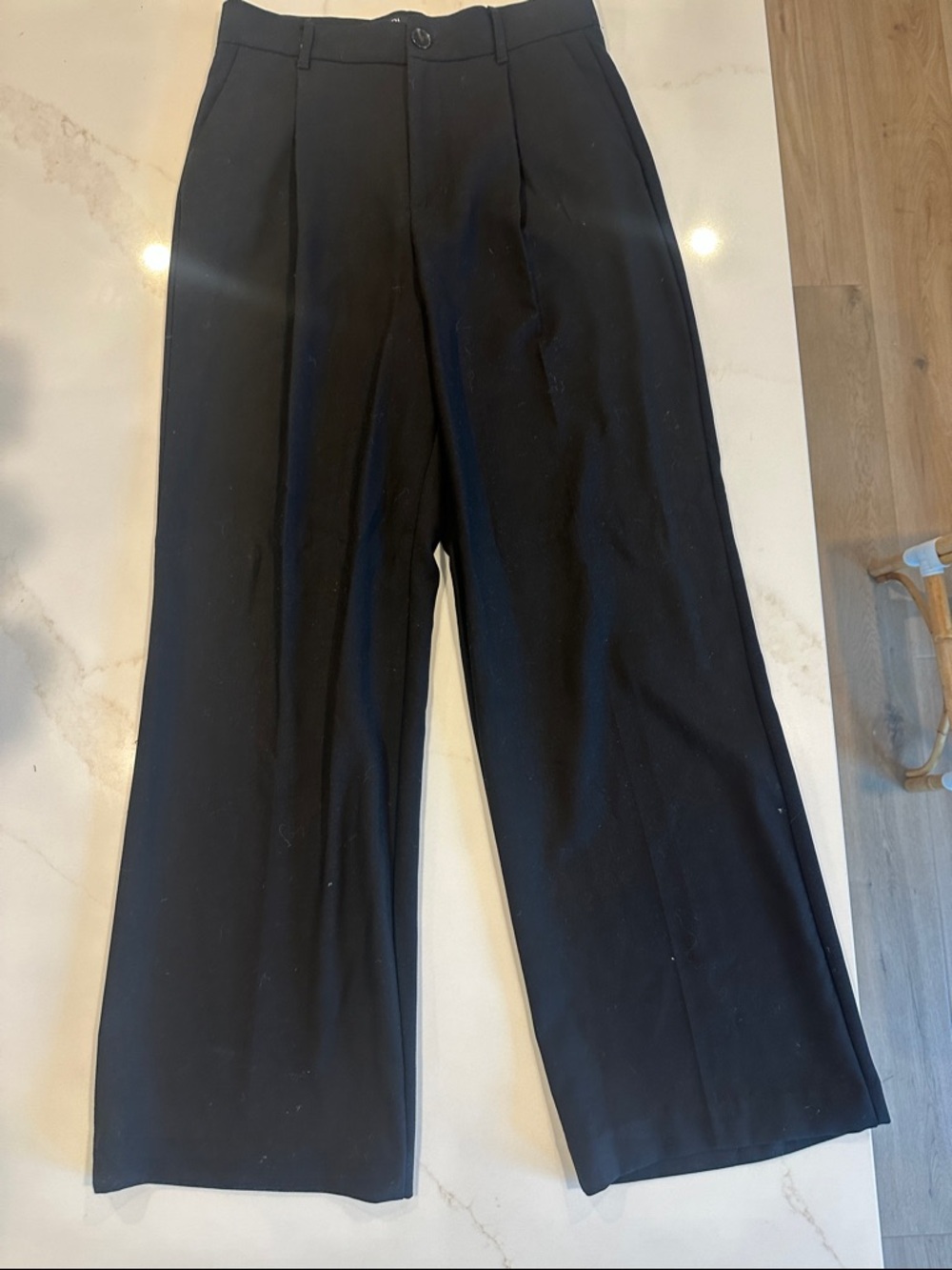Zara Black Straight-Leg Pants